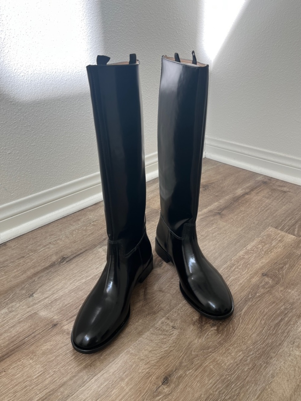 Silent D Black Leather Riding Boots